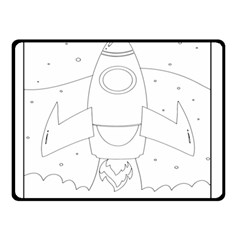 Starship Doodle - Space Elements Double Sided Fleece Blanket (small)  by ConteMonfrey