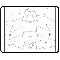 Starship Doodle - Space Elements Double Sided Fleece Blanket (medium)  by ConteMonfrey