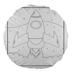 Starship Doodle - Space Elements Large 18  Premium Flano Round Cushions by ConteMonfrey