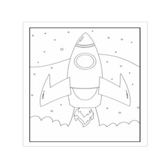 Starship Doodle - Space Elements Square Satin Scarf (30  X 30 ) by ConteMonfrey