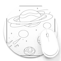 The Cuteness Of Saturn Round Mousepad by ConteMonfrey