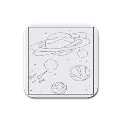 The Cuteness Of Saturn Rubber Square Coaster (4 Pack) by ConteMonfrey