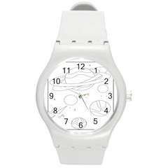 The Cuteness Of Saturn Round Plastic Sport Watch (m) by ConteMonfrey