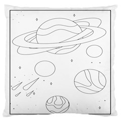 The Cuteness Of Saturn Large Flano Cushion Case (one Side) by ConteMonfrey