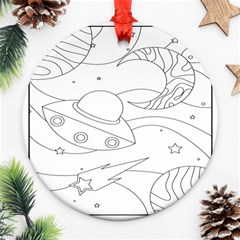 Starships Silhouettes - Space Elements Ornament (round) by ConteMonfrey