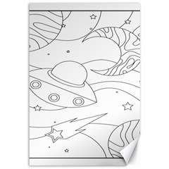 Starships Silhouettes - Space Elements Canvas 12  X 18  by ConteMonfrey