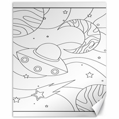 Starships Silhouettes - Space Elements Canvas 11  X 14  by ConteMonfrey