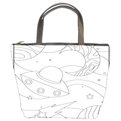 Starships Silhouettes - Space Elements Bucket Bag by ConteMonfrey