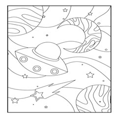 Starships Silhouettes - Space Elements Play Mat (rectangle)