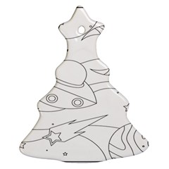 Starships Silhouettes - Space Elements Ornament (christmas Tree) 