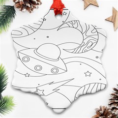 Starships Silhouettes - Space Elements Snowflake Ornament (two Sides) by ConteMonfrey