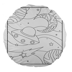 Starships Silhouettes - Space Elements Large 18  Premium Flano Round Cushions by ConteMonfrey