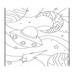 Starships Silhouettes - Space Elements Double Sided Flano Blanket (small)  by ConteMonfrey