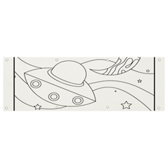 Starships Silhouettes - Space Elements Banner And Sign 9  X 3 