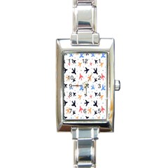 Sky birds - Airplanes Rectangle Italian Charm Watch