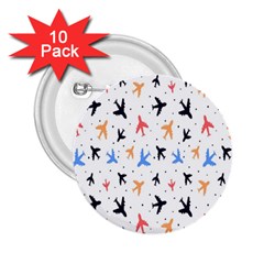 Sky birds - Airplanes 2.25  Buttons (10 pack) 