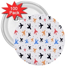 Sky birds - Airplanes 3  Buttons (100 pack) 