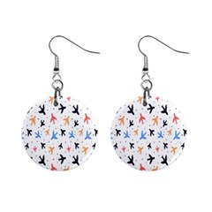 Sky birds - Airplanes Mini Button Earrings