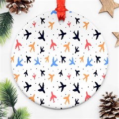 Sky birds - Airplanes Round Ornament (Two Sides)