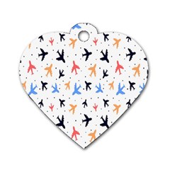 Sky birds - Airplanes Dog Tag Heart (One Side)