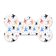 Sky birds - Airplanes Dog Tag Bone (Two Sides)