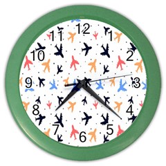 Sky birds - Airplanes Color Wall Clock