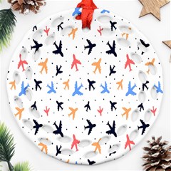 Sky birds - Airplanes Ornament (Round Filigree)