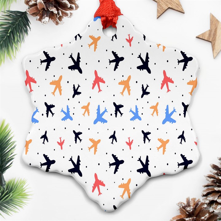 Sky birds - Airplanes Snowflake Ornament (Two Sides)