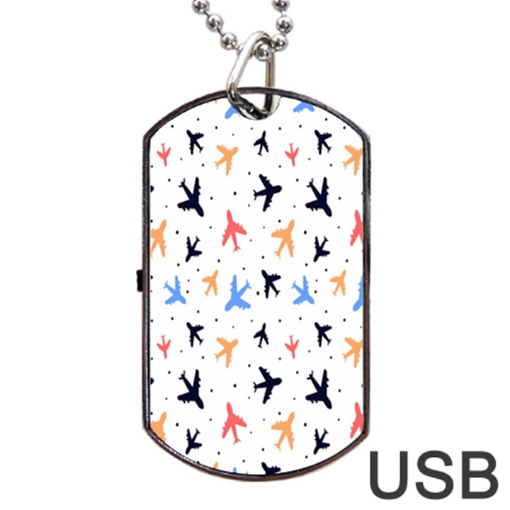 Sky birds - Airplanes Dog Tag USB Flash (One Side)