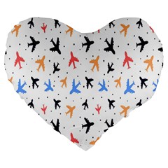 Sky birds - Airplanes Large 19  Premium Heart Shape Cushions