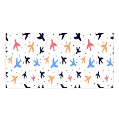 Sky birds - Airplanes Satin Shawl 45  x 80 