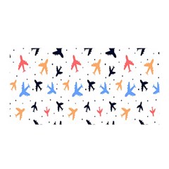 Sky Birds - Airplanes Satin Wrap 35  X 70  by ConteMonfrey