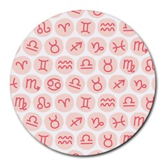 All Zodiac Signs Round Mousepad by ConteMonfrey