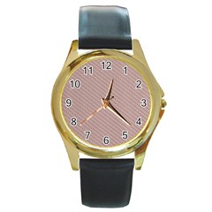 Terracotta Knit Round Gold Metal Watch by ConteMonfrey