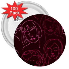 Im Only Woman 3  Buttons (100 Pack)  by ConteMonfrey