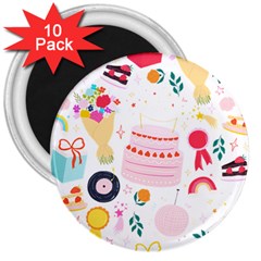 Its Time To Celebrate 3  Magnets (10 Pack)  by ConteMonfrey