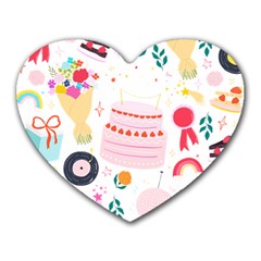 Its Time To Celebrate Heart Mousepad by ConteMonfrey