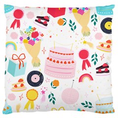 Its Time To Celebrate Large Flano Cushion Case (One Side)