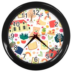 Girly Universe Wall Clock (black) by ConteMonfrey