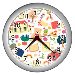 Girly Universe Wall Clock (silver) by ConteMonfrey