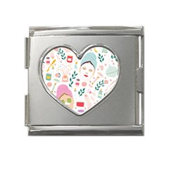 Skincare Night Mega Link Heart Italian Charm (18mm)