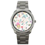 Skincare Night Sport Metal Watch Front