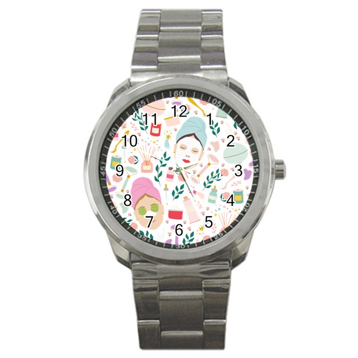 Skincare Night Sport Metal Watch