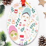 Skincare Night Oval Ornament (Two Sides) Back