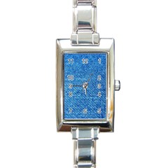 Blue Denim  Rectangle Italian Charm Watch by ConteMonfrey