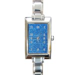 Blue Denim  Rectangle Italian Charm Watch Front