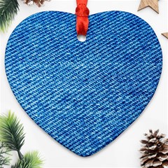 Blue Denim  Heart Ornament (two Sides) by ConteMonfrey