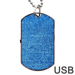 Blue Denim  Dog Tag Usb Flash (two Sides) by ConteMonfrey