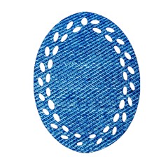 Blue Denim  Ornament (oval Filigree) by ConteMonfrey