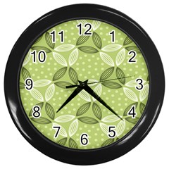 Pattern Green Wall Clock (black) by designsbymallika